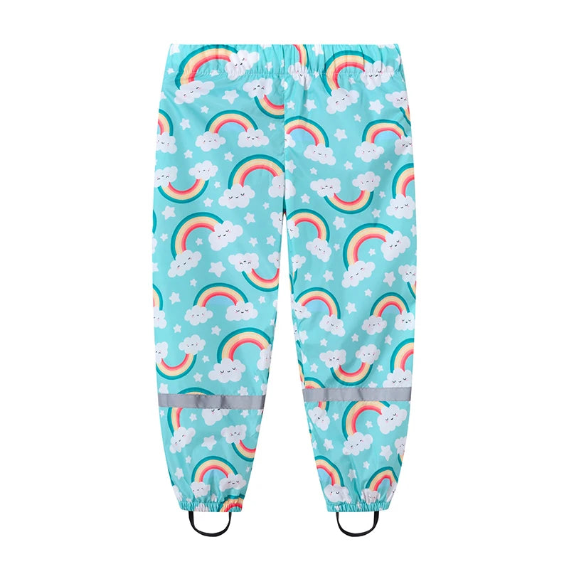 2 3 4 5 6 7 8 Years Girls Waterproof Pants Cute Cartoon Spring And Autumn Kids Pants New Fashion Boys Outdoor Children Clothing