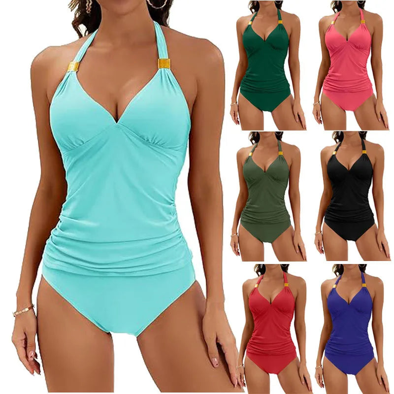 Women Summer Strap Camis Halter Tops Sleeveless Tees Swimwear Shorts Beach Sport Triangle Vest Tank Suit Bikini Set Suits Sets