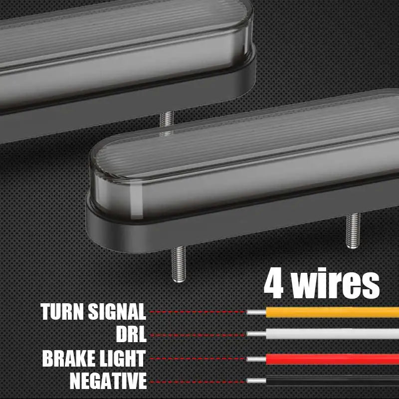 Motorcycle Taillight LED Turn Signal Lights Rear Brake Indicator 34 Leds For Scooter Pickup Truck Quad Bike Tail Clearance Lamp