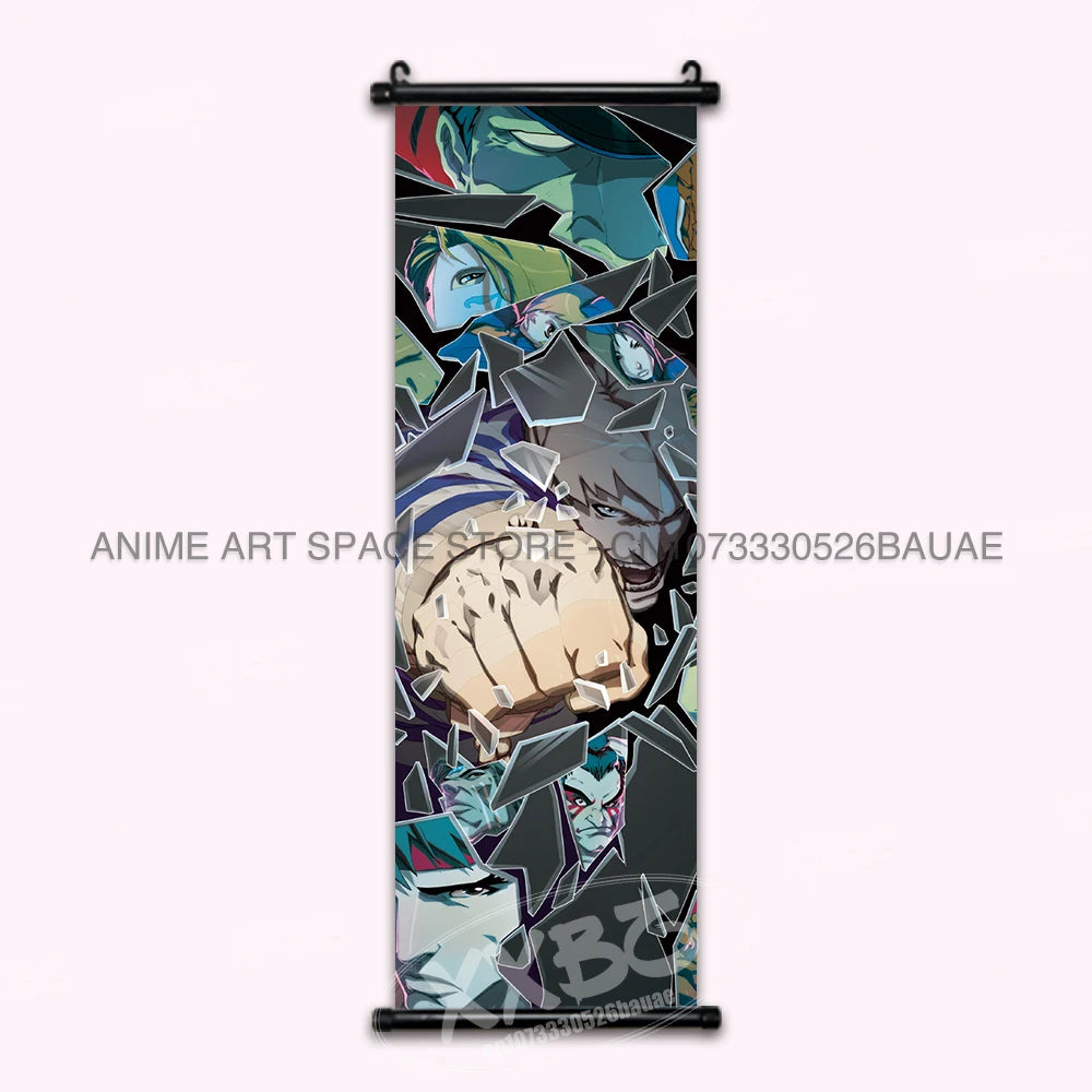 Street Fighter Hanging Painting Fighting Game Wall Artwork Gouken Scrolls Picture Sakura Kasugano Print Canvas Poster Home Decor