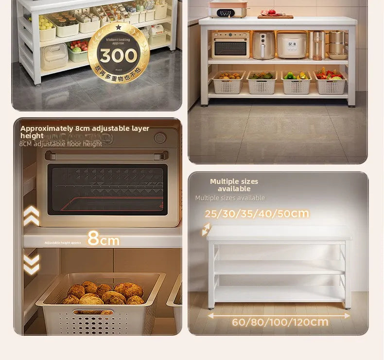 Kitchen Storage Shelf Metal Frame Organizer Stand for Microwave Oven Pantry Furniture for Home Dining Room Restaurant