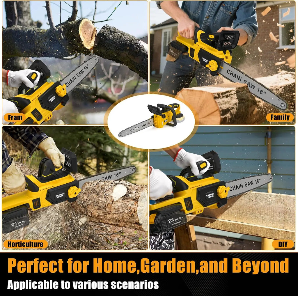 ^For Chainsaw Cordless for Dewalt 40V (2 x 20V MAX) Battery (No Battery), Brushless Electric Chainsaw 16" with Auto Oiler