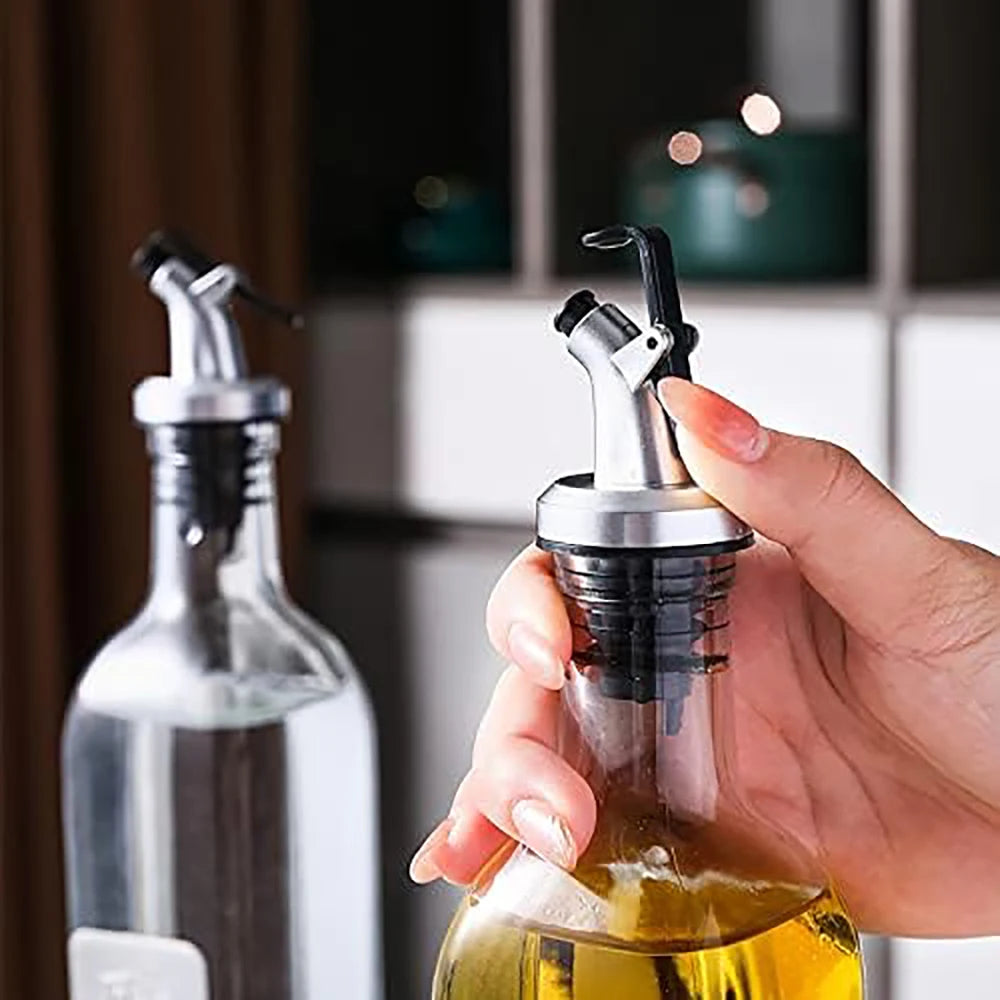 Oil Pour Spouts Olive Oil Vinegar Bottle Dispenser Pourer with Leak-Proof Cap for Kitchen Bar Sauce Salad