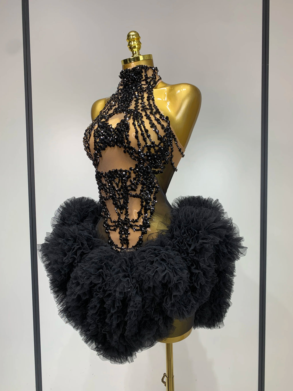 Luxury Women Sexy Sparkly Rhinestone Sleeveless Mesh See Through Bodycon Mini Birthday Dress Evening Party Performance Costume