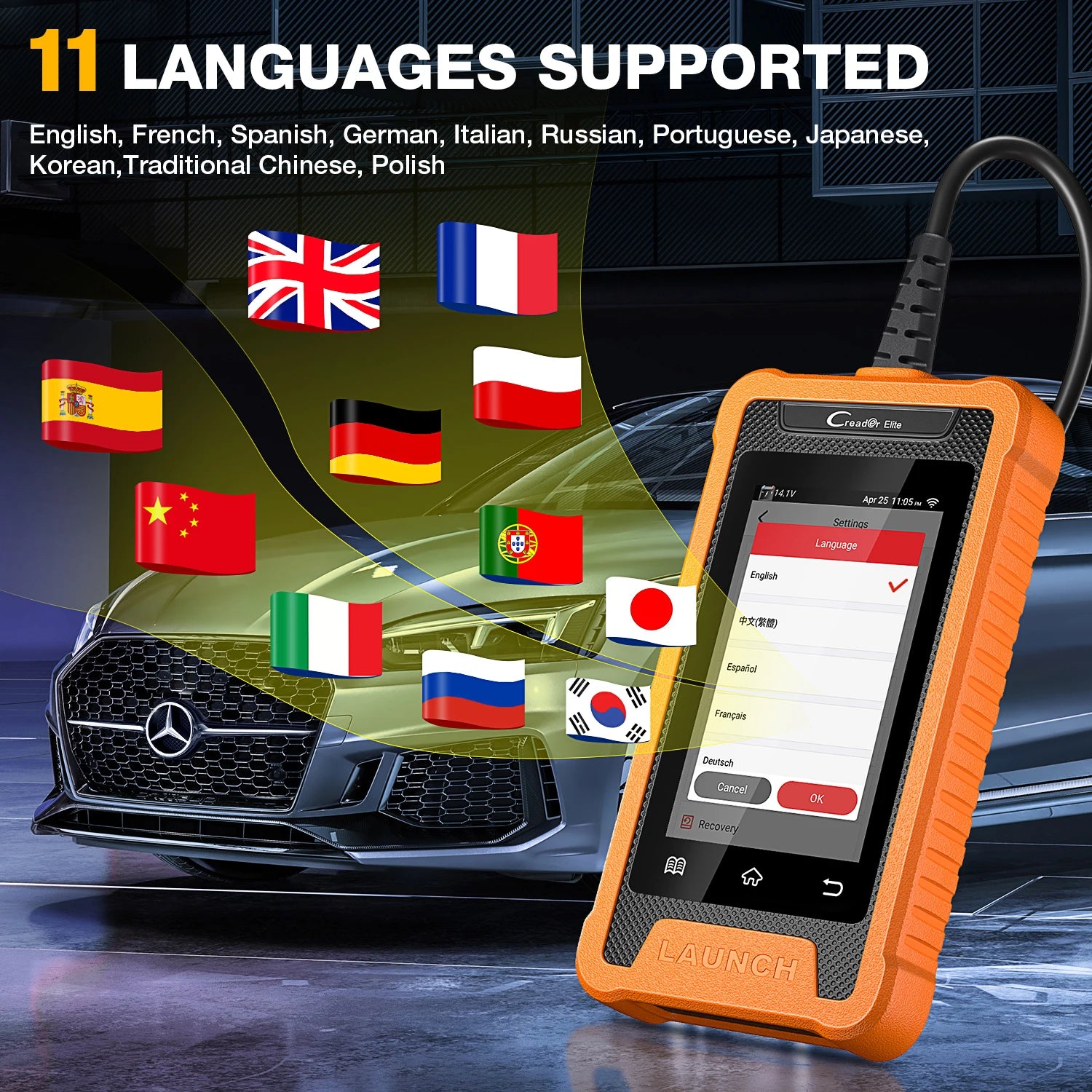 LAUNCH X431 Creader Elite Car Diagnostic Tools Professional Full System TPMS 31+ reset Function Online Coding OBD2 Scanner