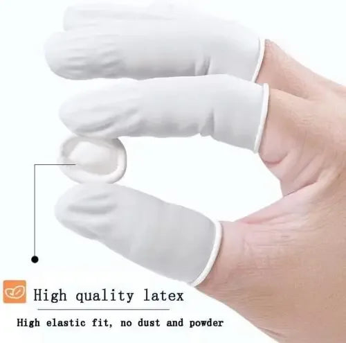 20/300PCS Disposable Fingertips Protector Gloves Natural Rubber Non-slip Anti-static Latex Finger Cots Fingertips rubber gloves