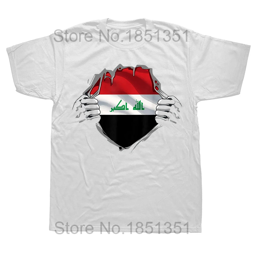 Funny Iraqi Iraq Girl Woman Flag T Shirts Summer Tee Tops Round Neck Short-Sleeve Fashion Tshirt Clothing Casual Basic T-shirts