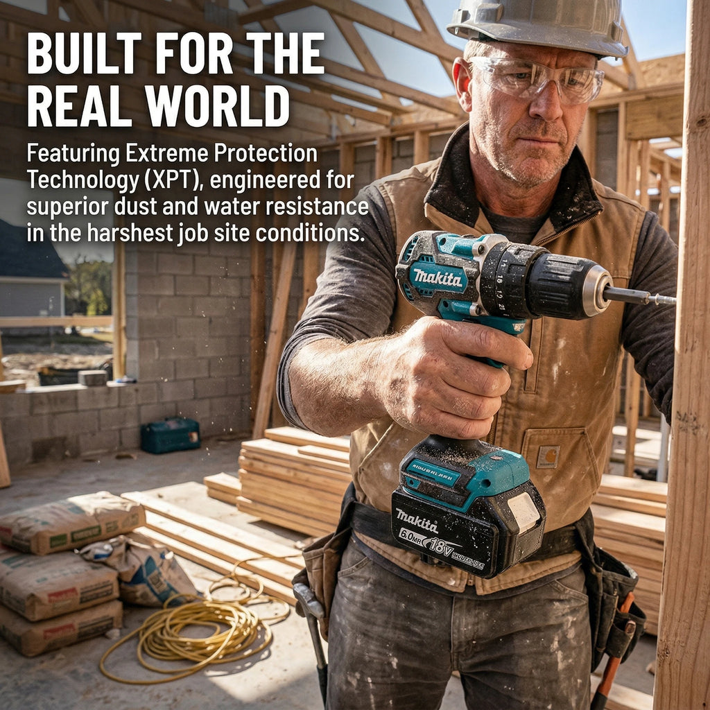 Makita Original DDF487 18V LXT Brushless Drill Driver, Multifunctional Rechargeable Screwdriver for Wood Metal Drilling Tasks