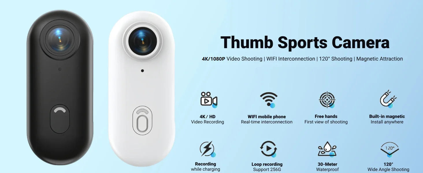 Waterproof Action 4K Camera 1080P Ultra Mini Wireless WiFi POV Bodycam for Bicycle Motorcycle Pocket Sports Recording HD Quality