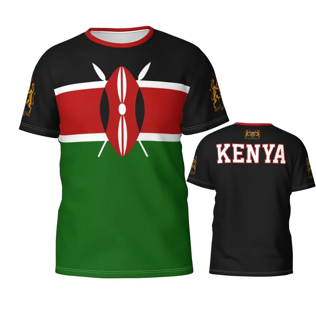 2024 New Kenya Flag Graphic 3D Printed T-shirt Kenya National Emblem Fashion Men's Tops  National Day Gifts Personalized Tee