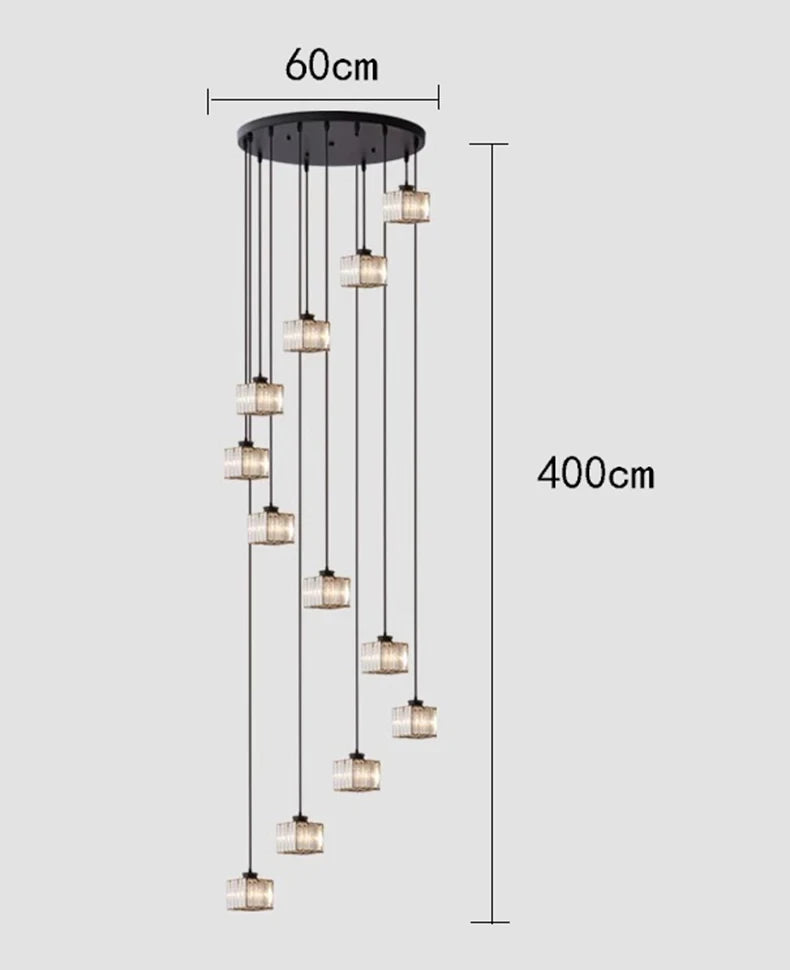 Staircase Pendant Lamp Modern Light Luxury Crystal Lamp Simple Living Room Lamp Duplex Hotel Lobby Interior Decoration Lighting