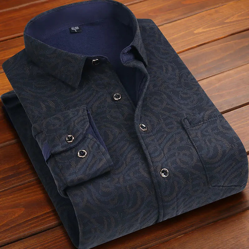 New Design Autumn Winter Warm Plaid Shirts for Men Evening Business Office High Quality Men's Winter Clothing Fashion Tops 2026