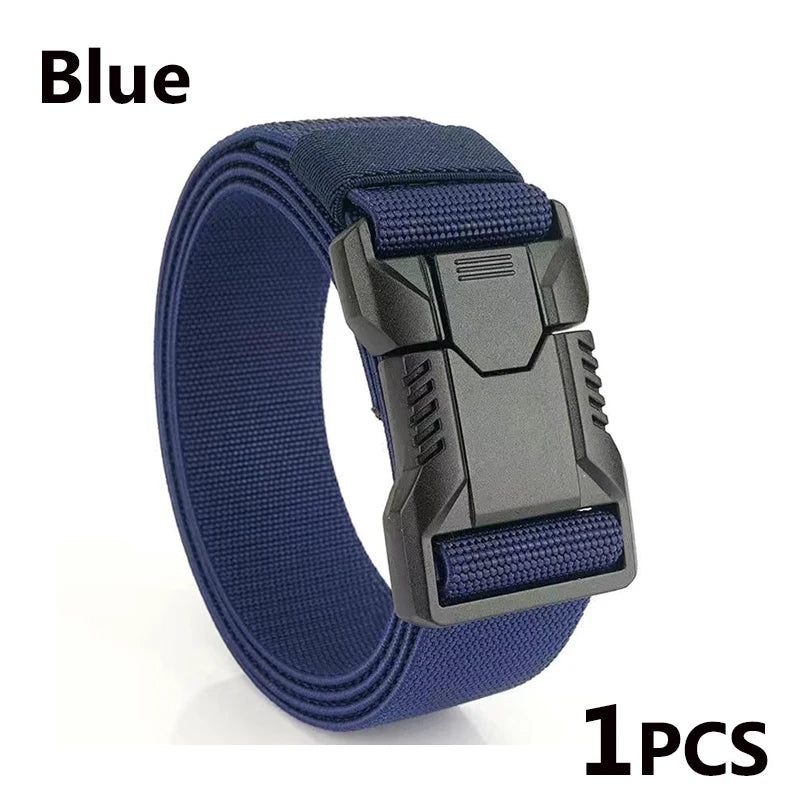 Nylon Tactical Belt Men Automatic Buckle Quick Release Military Belt Outdoor Casual Workwear Training Pants Heavy Duty Web Belt