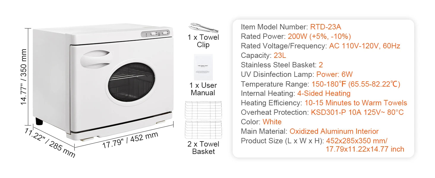 SucceBuy Hot Towel Warmer 8/23L Large Capacity with See Through Window 2-in-1 Quick All-round Heating for Facials SPA Massage Salon