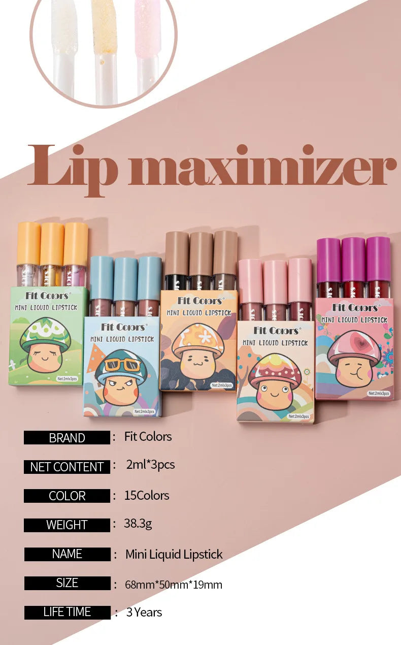 3Pcs/Box Fruit Scented Lip Oil Set with Avocado Strawberry & Peach Flavors Hydrating Transparent Lip Gloss for Soft Smooth Lips