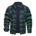 MAGCOMSEN Flannel Shirt with Quilted Lined Jacket Mens Long Sleeve Plaid Shirt Coat Button Down Outerwear Winter Male