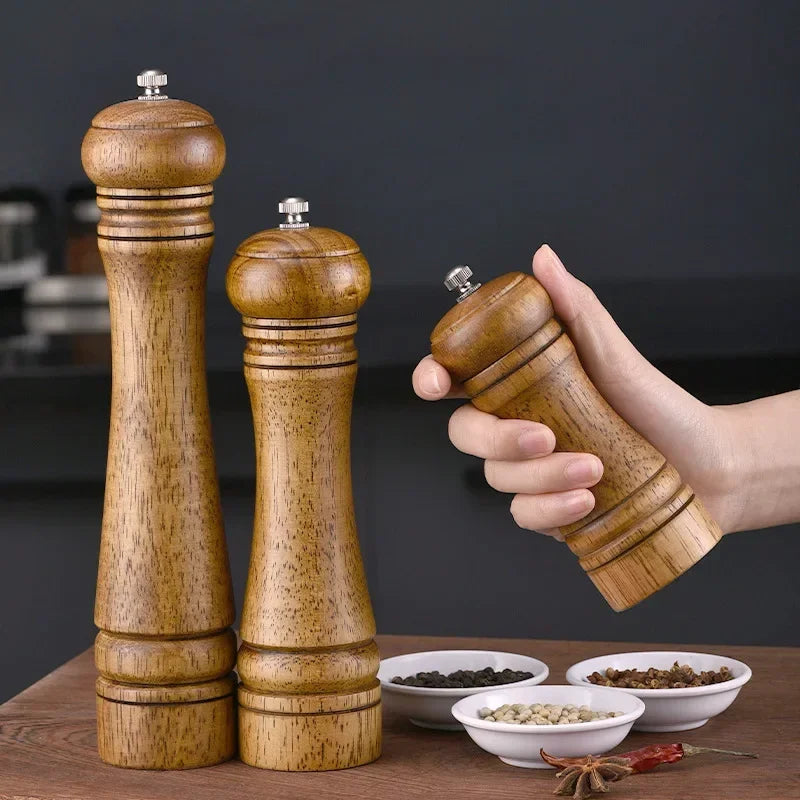 Wood Pepper Grinder,  Salt Mill Pepper Grinder, Salt Shakers with Adjustable Ceramic Rotor Wood Pepper Grinder for Your Kitchen