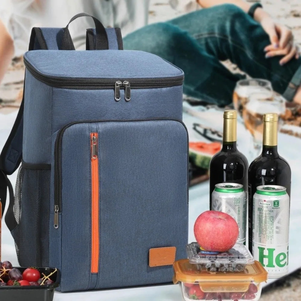 Insulated Backpack Double Shoulder Thickened Portable Thermal Lunch Bag Oxford Fashion Large Capacity Cooler Bag