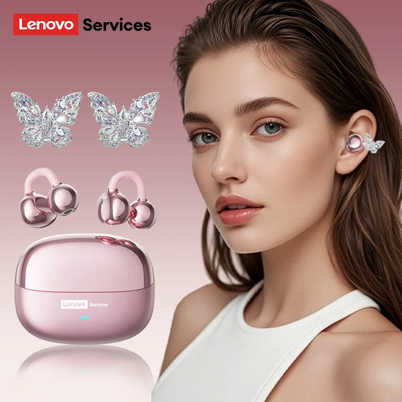 Choice Lenovo LE302 OWS Wireless Ear Clip Earbuds Bluetooth Low Latency HD Call HiFi Stereo Music Sports Open Ear Headphones New