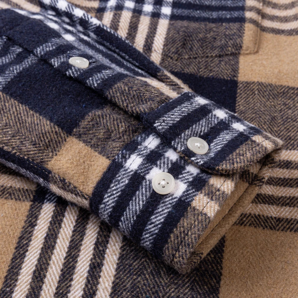 Men's Long Sleeve Flannel Plaid Shirt - Soft Pure Cotton, Button Down Shirts Thick Autumn Winter - Weekend Casual, Going Out