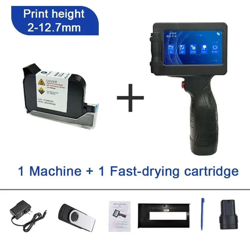 For Phezer P17 Handheld Inkjet Printer 12.7mm Portable Date Code Expiry Batch Number Logo QR Barcode Label Maker 28 Languages