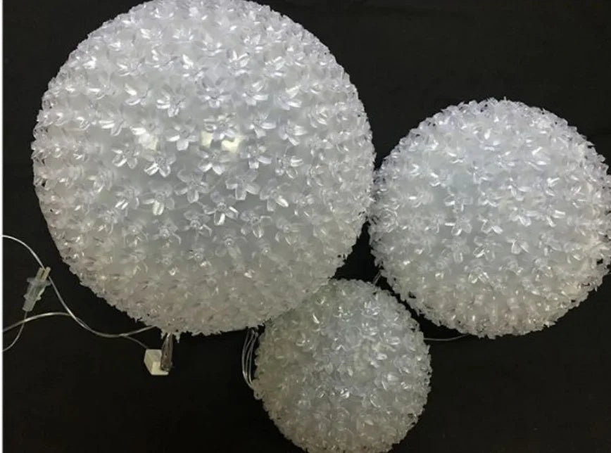 LED Cherry Blossom Sphere Lights for Christmas Tree Holiday Indoor Engineering Light Strands Decoration