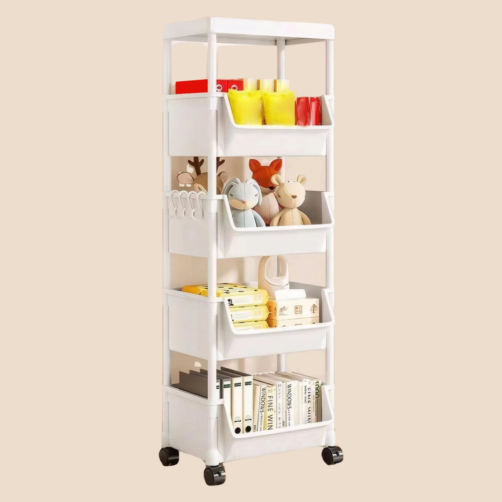 Trolley Bookshelf Kitchen Storage Rack Kitchen Corner Narrow Slit Storage Cabinet Bathroom Living Room Home Organizer