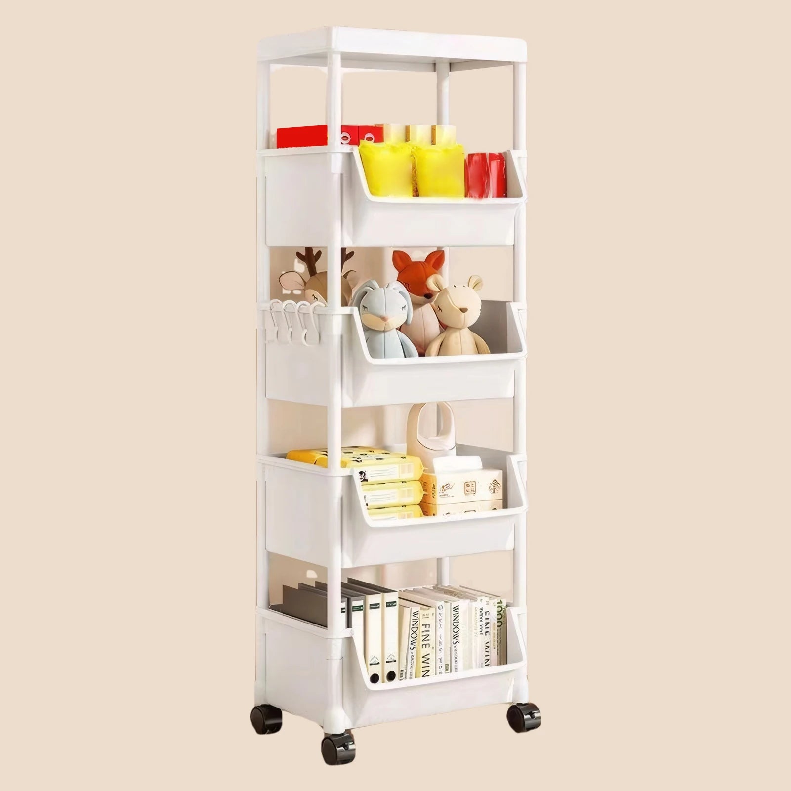 Trolley Bookshelf Kitchen Storage Rack Kitchen Corner Narrow Slit Storage Cabinet Bathroom Living Room Home Organizer