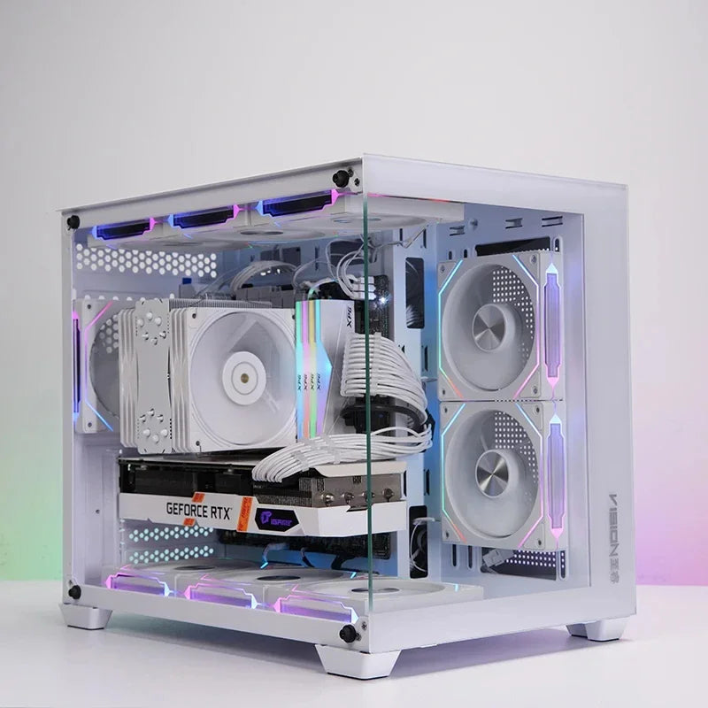LDPCSJ Prism 4RS 120mm ARGB PC Case Fan with Infinity Mirror Design Motherboard Sync 4PIN PWM CPU Cooler Ventilador