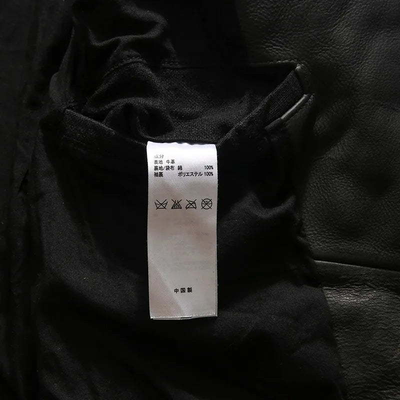 YR!Best.Heavy Thick Cowhide Motor Jacket.Mens Vintage Style Tanned Leather Coat.1.5mm Leather Rider Jacket.Slim Fit