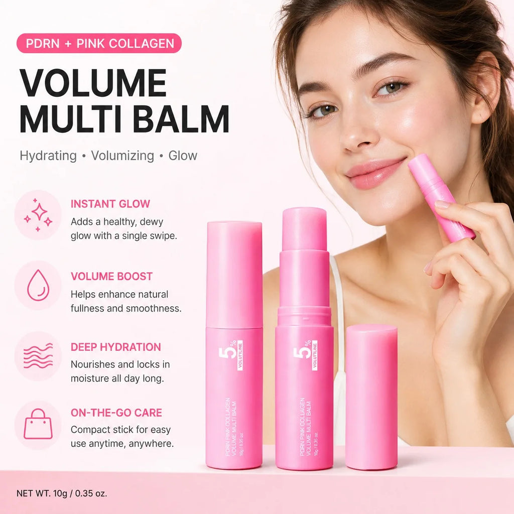 PDRN Pink Collagen Volume Multi Balm 5% 7% Volufiline Facial Eye Neck Plumping Moisturizing Stick Non-greasy Hydrating Skin Care