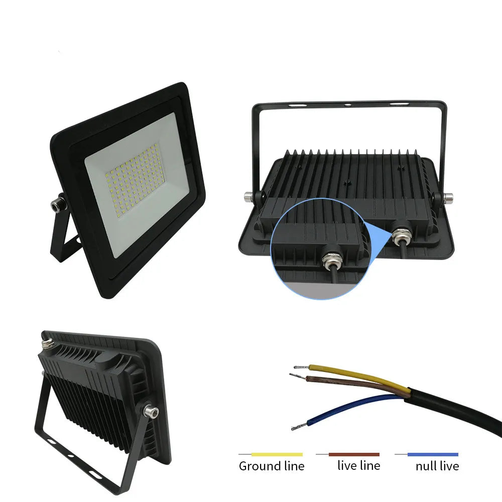 LED floodlight 110V/220V outdoor IP68 reflector light 100W 50W 30W 20W 10W spotlight street light wall light courtyard lighting.