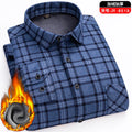 New men's double-sided fleece warm long-sleeved shirt, thickened for winter, cold-resistant, street trend business casual