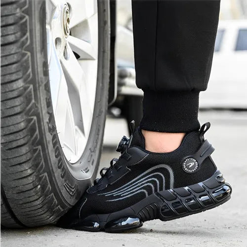 Customizable Men Steel Toe Sneakers Rotated Button Stab-Proof Anti-smash Men's Work Safety Boots Work Shoes Tailor-made Suits