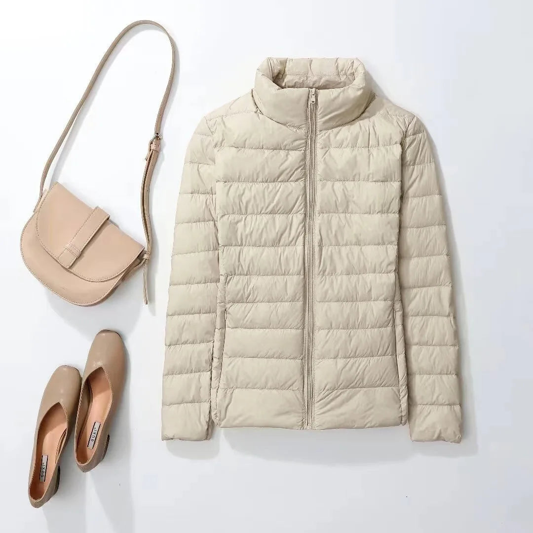 Schinteon Ultralight White Duck Down Jacket Spring Autumn Warm Slim Zipper Women Fashion Light Down Coat 13 Colors S-7XL