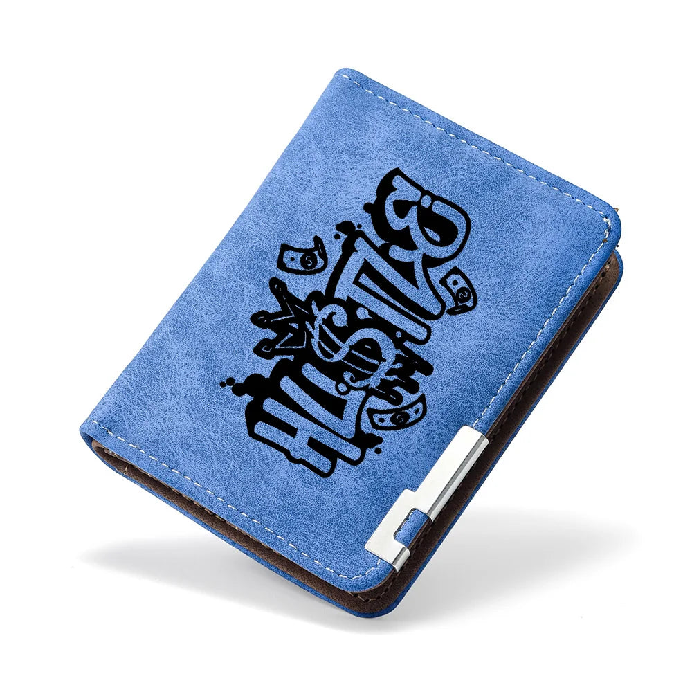 Men's Short Wallet, Featuring Multiple Card Slots, Card Holder, Double-fold Wallet, and a Fashionable Casual Men's Wallet.