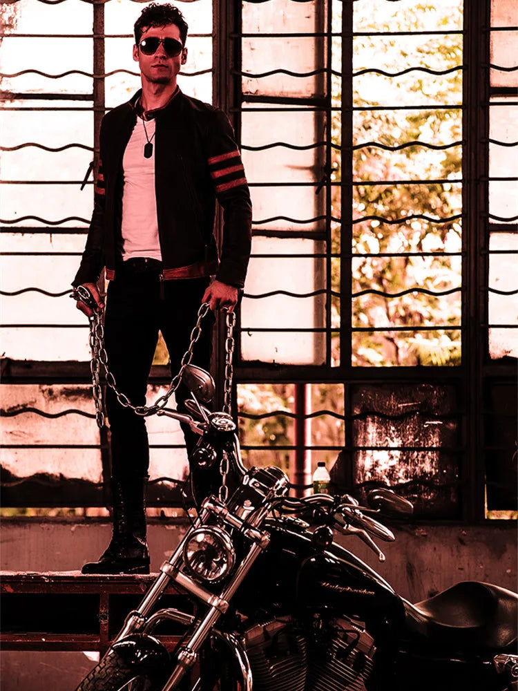High-end Brand Men's Zipper Leather Jacket Wolverine Casual PU Leather Locomotive Coat Logan Bomber Jacket Slim Coats Size M-5XL