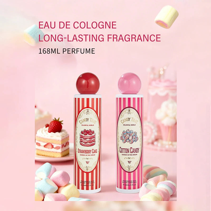 Dubai Arab Gourmand Fragrance 168ml Coconut Strawberry Cake Cotton Candy Fruit Scent Women Fresh Durable Portable Perfume Spray