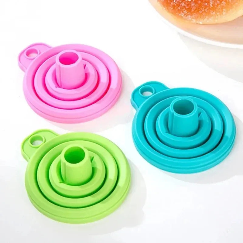 Folding Silicone Funnel for Filling Bottles Kitchen Silicone Funnel Food Grade TPR Collapsible Funnel Kitchen Gadgets Oil Filler