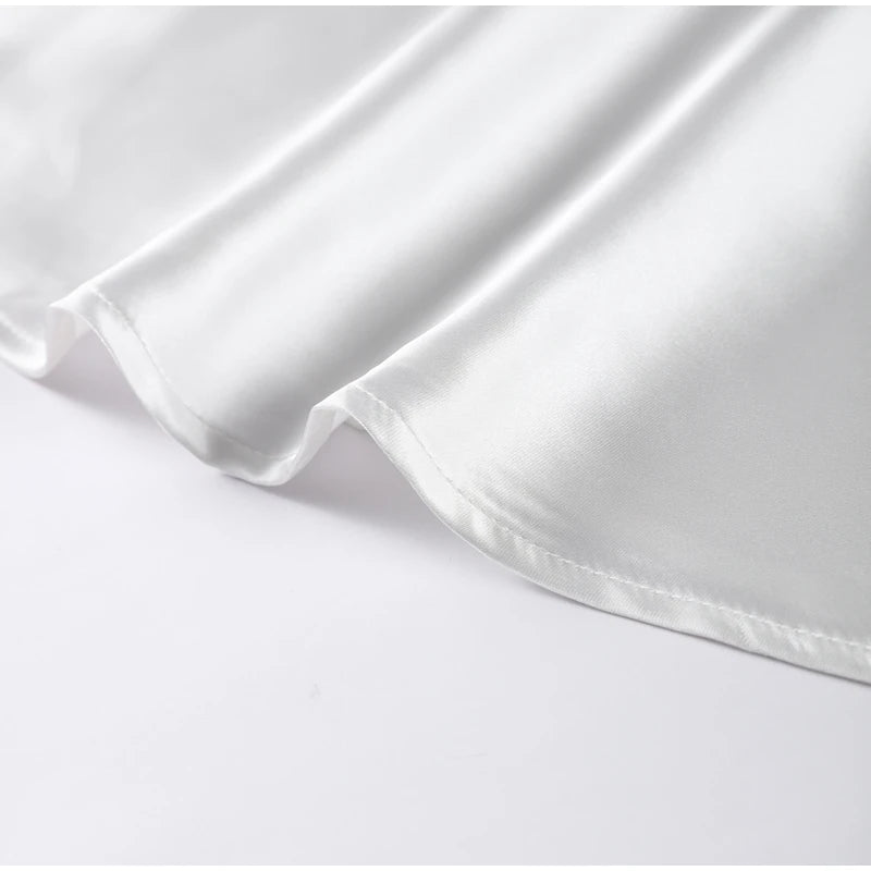 Elegant Satin Mini Dress For Women Fashion Scarf Collar Batwing Sleeve Waist Dress Lady 2025 Autumn Chic Party Evening Vestidos