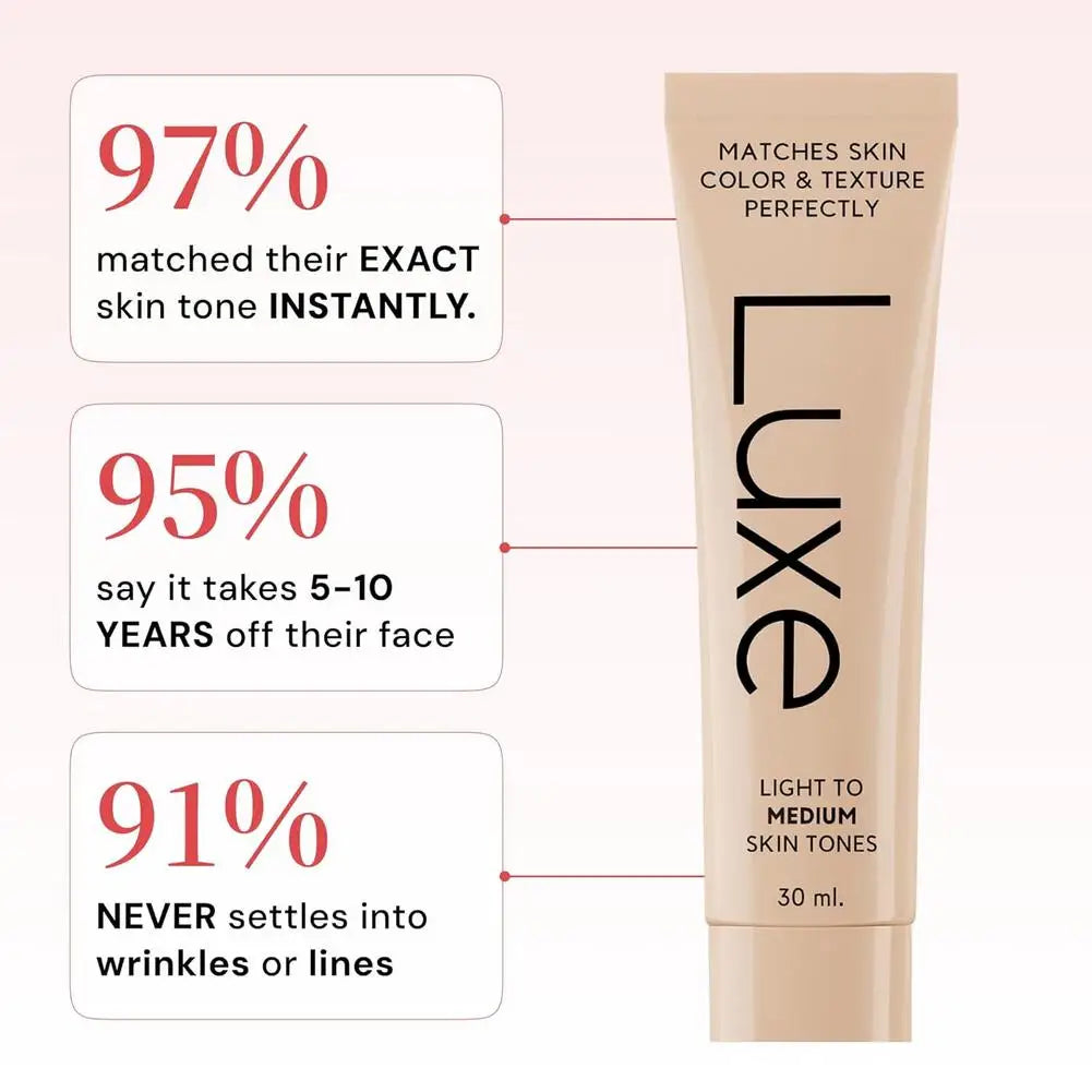 30ml Luxe Skin Tone Matching Concealer Foundation,Waterproof Full Coverage Makeup to Hide Blemishes Even Skin Tone Long Lasting