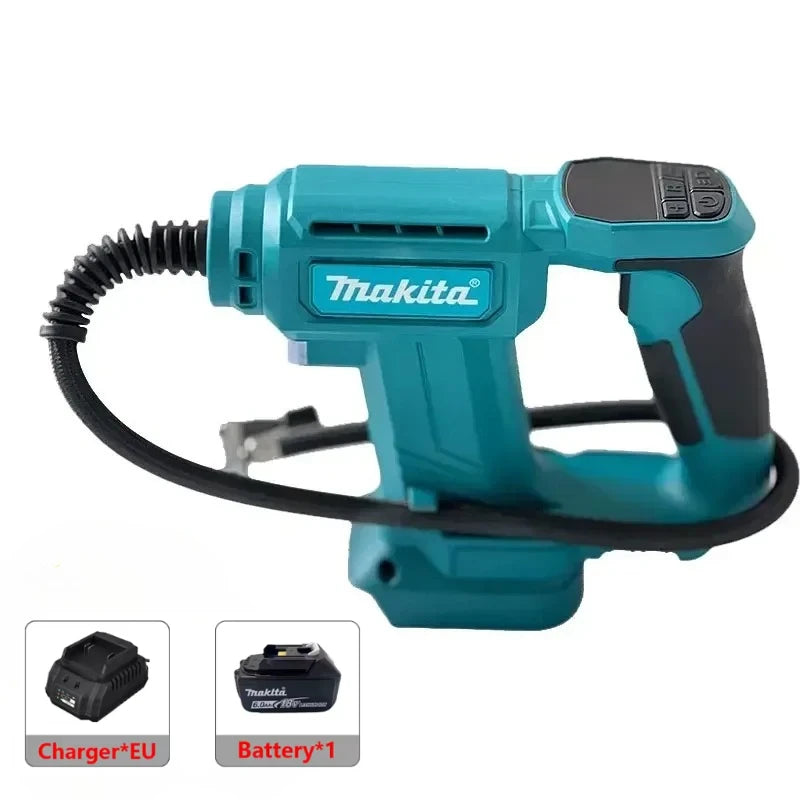Makita Cordless Power Tool Set: Cordless Rotary Hammer, Rivet Gun, 12V Mini Angle Grinder, Cordless Saw, Air Inflator