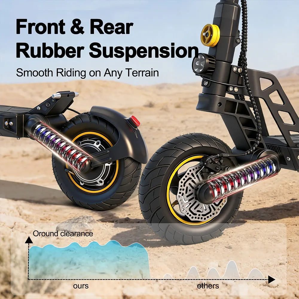 X17 Adult Electric Scooter Foldable Fast Speed Off-Road E Scooter with Dual Shock Absorption 1200W 48V