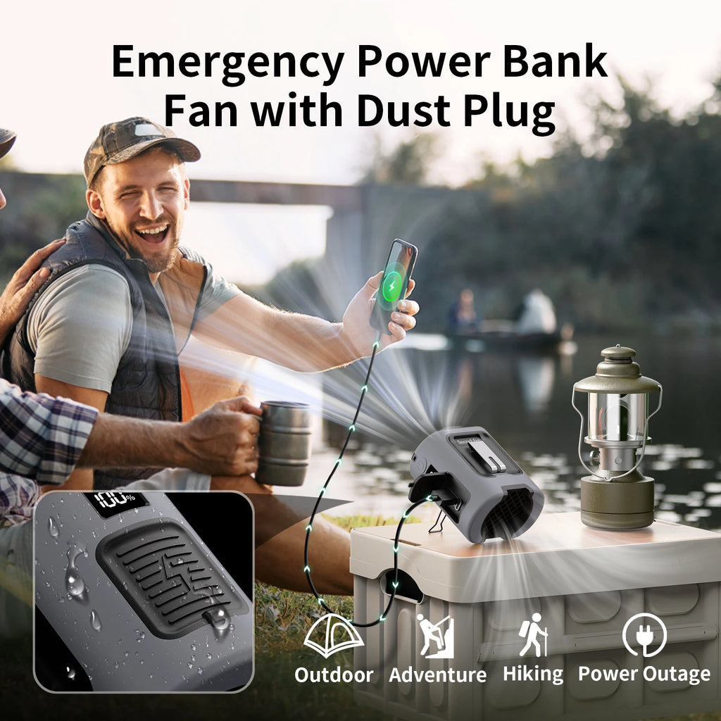 2026 New Upgrade Socool Fan 5000mAh Portable Waist Fan Portable Hanging Neck With Power Bank 4 Speeds 13000RPM For Courie