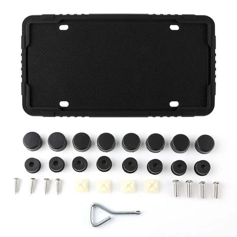 For RAM Car Silicone License Plate Frame Kit Detachable Waterproof Antirust Number Plates Holder Bracket for US Canada Auto