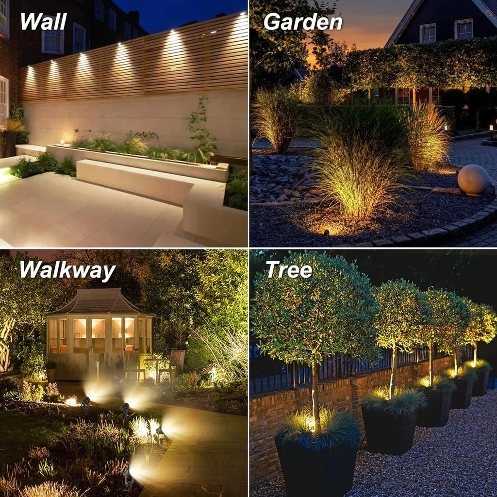 1/2/4/6 LEDs Outdoor Solar Light IP65 3000K Garden Landscape Pathway Wall Lamp for Tree Decor Yard Street Solar Lawn Spotlight