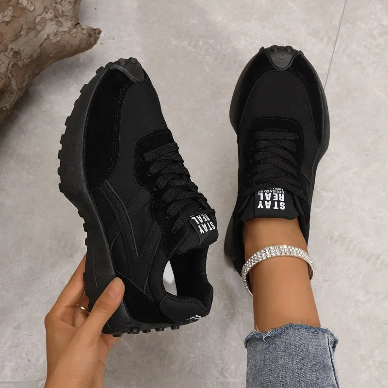 Women Causal Sneakers 2025 Autumn Platform Walking Shoes Woman Fashion Lace Up Sports Shoes Outdoor Non-slip Running Shoes