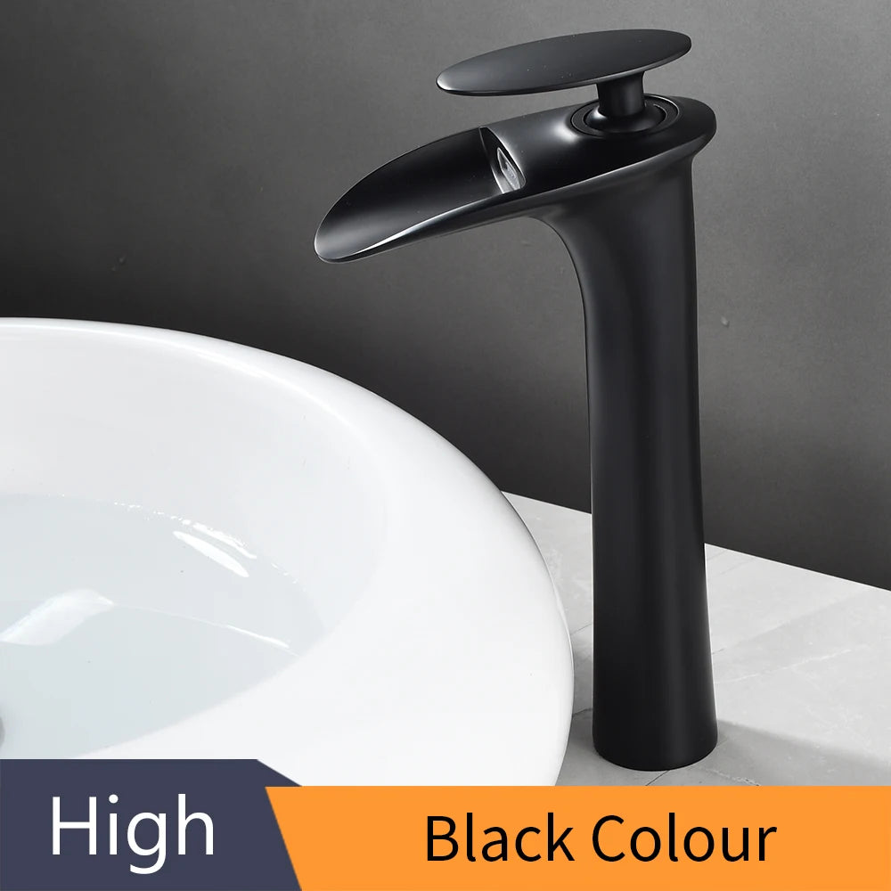 Basin Faucets Modern White Bathroom Faucet Waterfall faucets Single Hole Cold and Hot Water Tap Basin Faucet Mixer Taps 855924