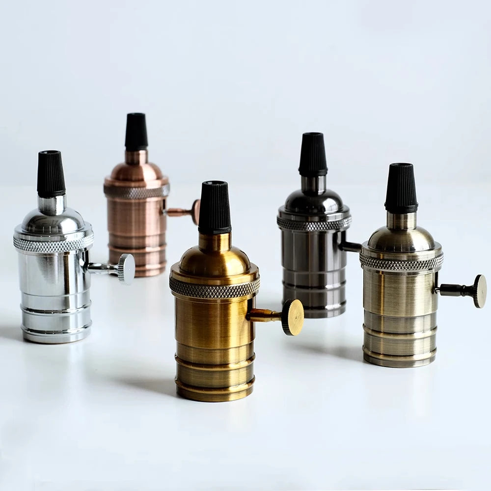 Lamp Holder Vintage Edison bulb E26 E27 Base Screw Bulb base Aluminum Light 110V 220V Socket Industrial Retro Pendant Lampholder