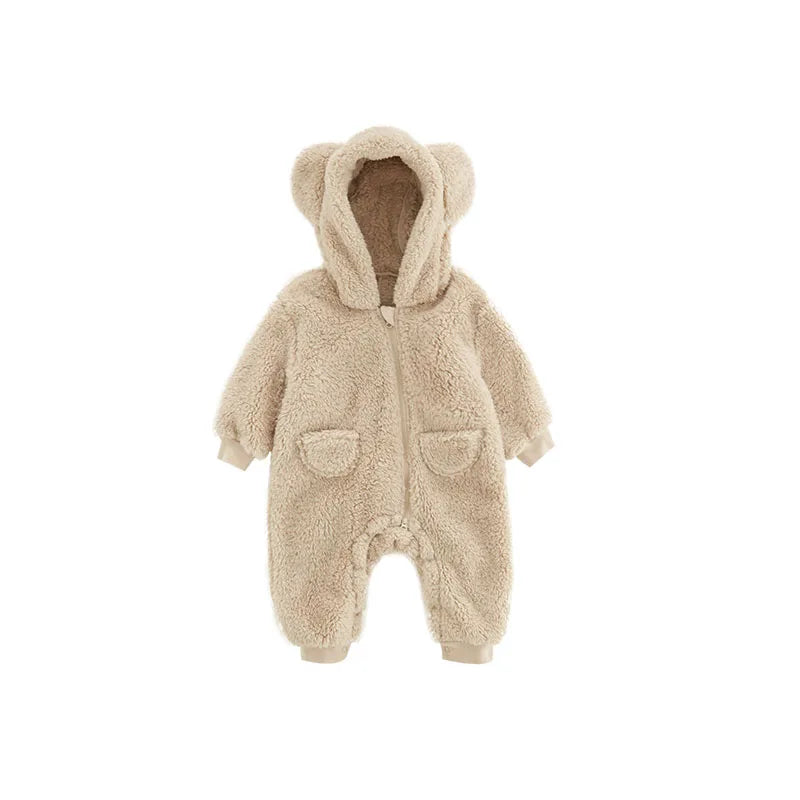 Baby Rompers Newborn Baby Boys Fleece Cotton Jumpsuit For Baby Girls Hooded Romper Infant Christmas Costumes 0-18M